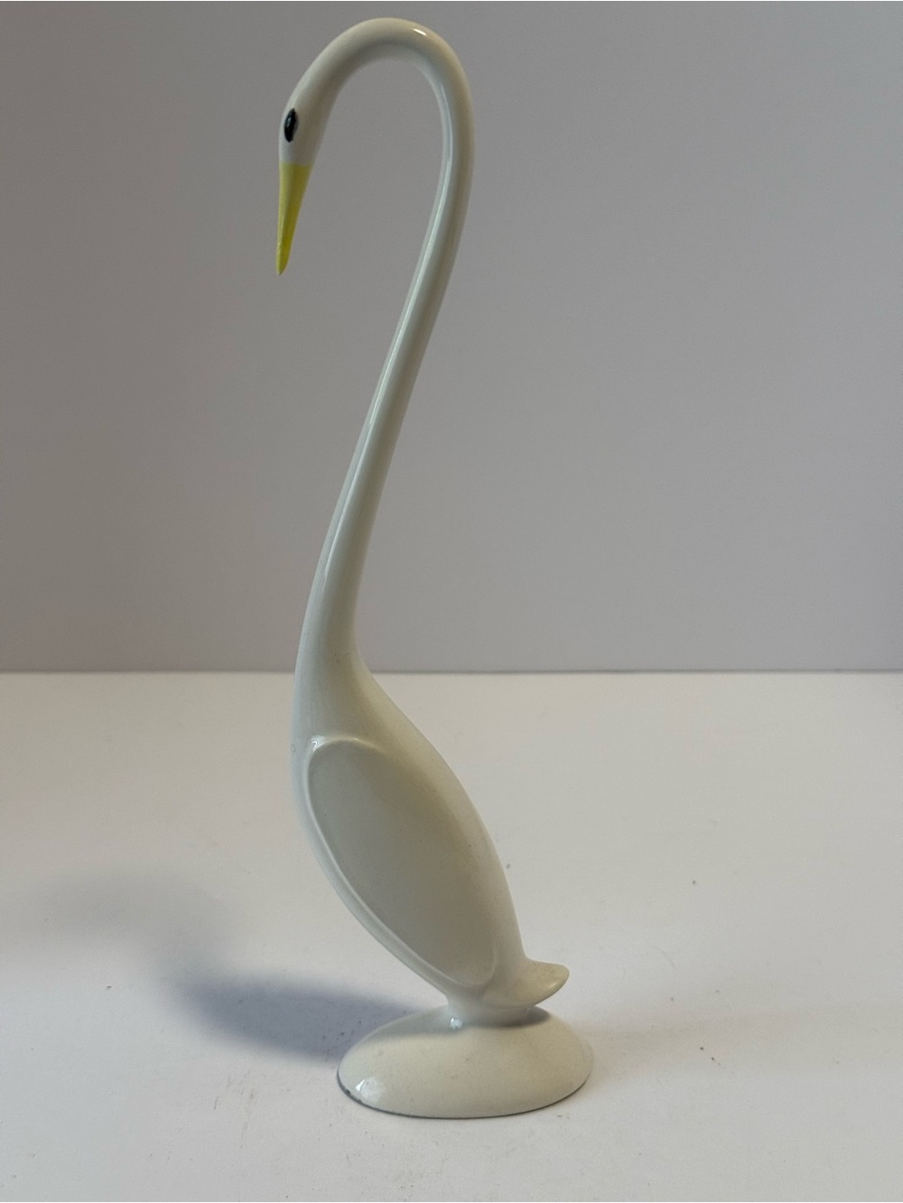 Vintage D'Arts FL Mid Century Modern Ceramic Swan Crane Figurine Minimalist